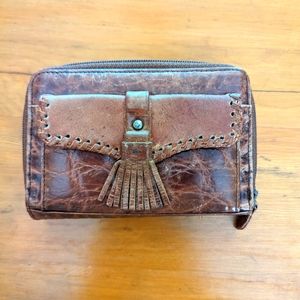 Leather Stamped Crocodile Look Wallet